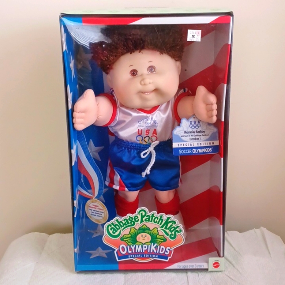 NIB MATTEL 1996 CABBAGE PATCH OLYMPIKIDS SPECIAL EDITION SOCCER ROBBIE BAILEY